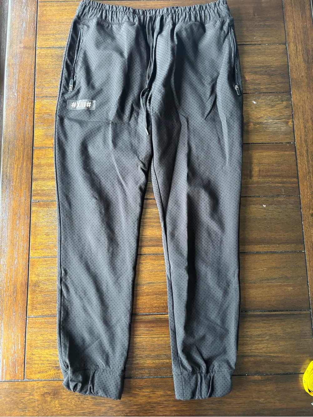 Men's Black Athletic Jogger Pants with Zipper Pockets